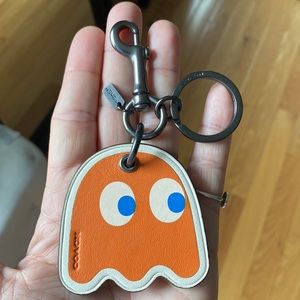 Coach Pac-Man leather keychain - orange